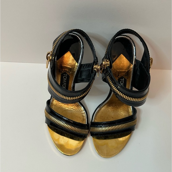 TOM FORD black and gold heels size 36 1/2 - Picture 2 of 7